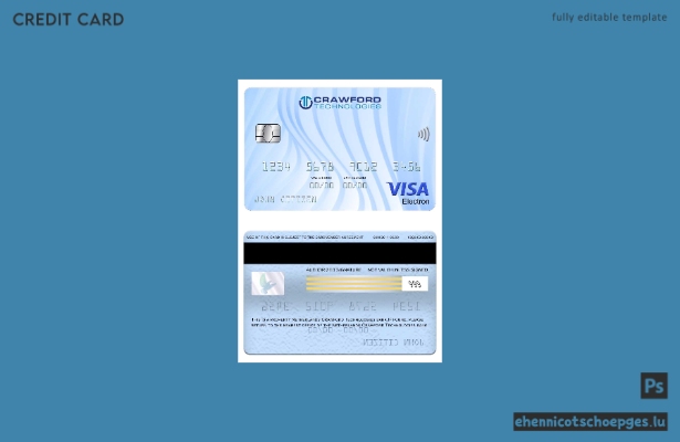 Niederlande Holland Crawford Technologies Bank Visa Electron Karte Beispielvorschau